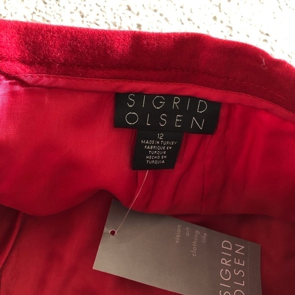 Vintage Sigrid Olsen red midi skirt in size 12 - Picture 3 of 4